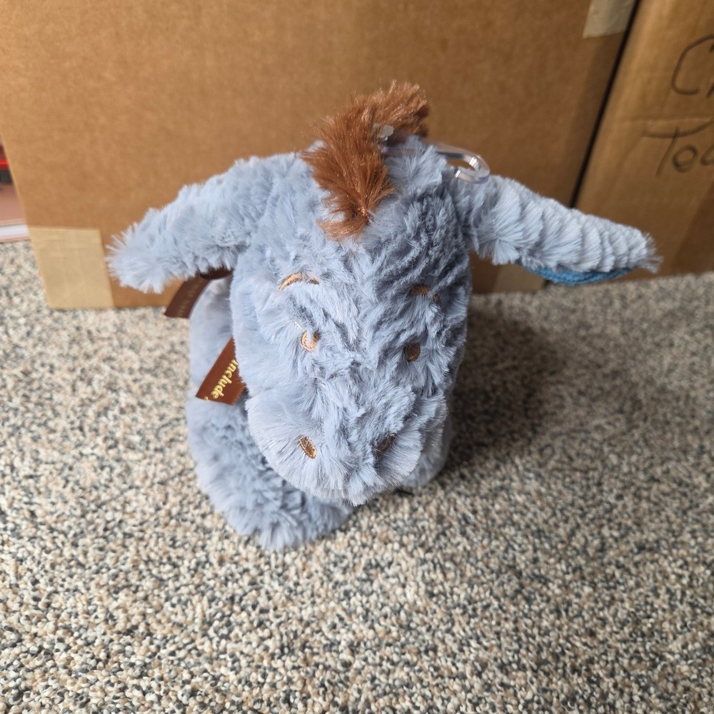 Disney Baby Eeyore Plush Winnie the Pooh Grey Stuffed Animal Ribbon 2017